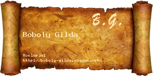Boboly Gilda névjegykártya